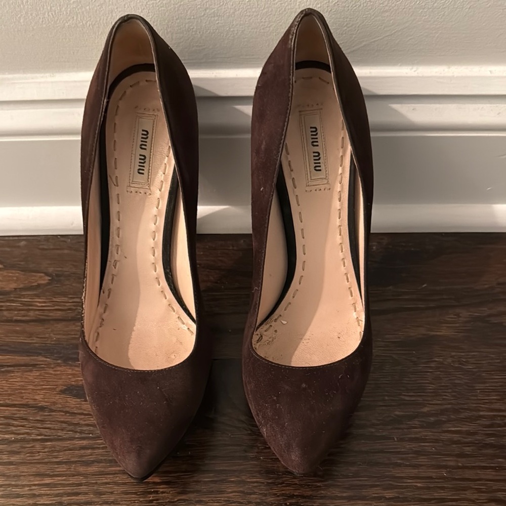 Miu Miu Brown Suede Heels